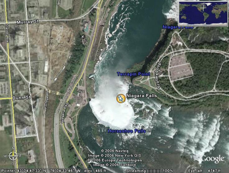 Niagara Falls Canada Google Earth The Earth Images